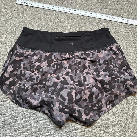 Athleta Running Free Printed Short 3.5” Size Small Mauve Pink Black & Grey - Picture 4 of 4